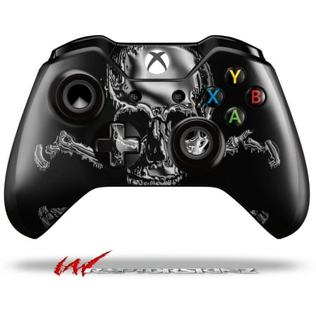 Decal Style Skin for Microsoft XBOX One Wireless Controller Chrome Skull on Black - (CONTROLLER NOT INCLUDED)