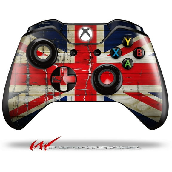 Decal Style Skin for Microsoft XBOX One Wireless Controller Painted Faded and Cracked Union Jack British Flag - (CONTROLLER NOT INCLUDED)