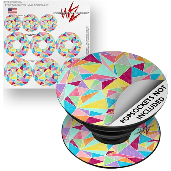 Decal Style Vinyl Skin Wrap 3 Pack for PopSockets Brushed Geometric (POPSOCKET NOT INCLUDED) by WraptorSkinz