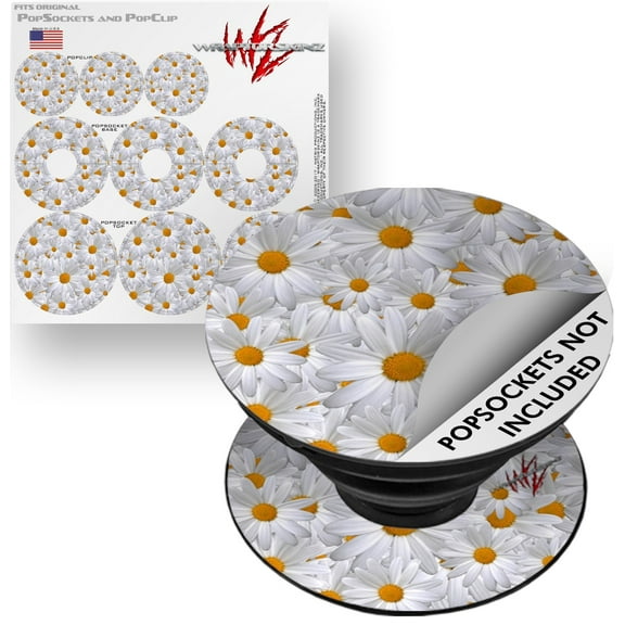 Decal Style Vinyl Skin Wrap 3 Pack for PopSockets Daisys (POPSOCKET NOT INCLUDED) by WraptorSkinz