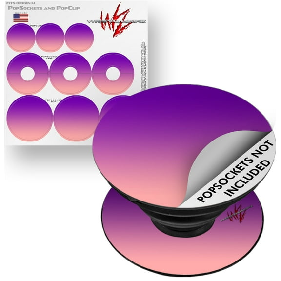 Decal Style Vinyl Skin Wrap 3 Pack for PopSockets Smooth Fades Pink Purple (POPSOCKET NOT INCLUDED) by WraptorSkinz