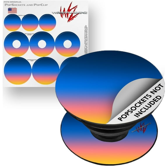 Decal Style Vinyl Skin Wrap 3 Pack for PopSockets Smooth Fades Sunset (POPSOCKET NOT INCLUDED) by WraptorSkinz