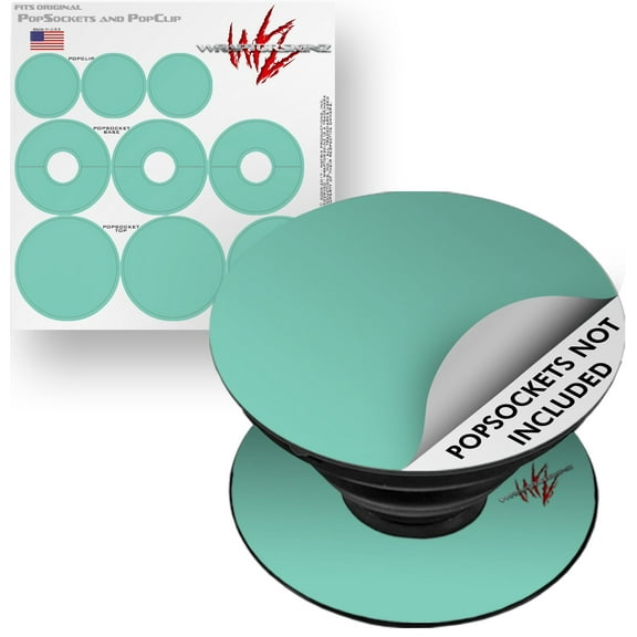 Decal Style Vinyl Skin Wrap 3 Pack for PopSockets Solids Collection Seafoam Green (POPSOCKET NOT INCLUDED) by WraptorSkinz