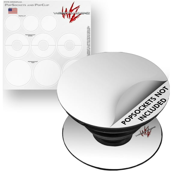 Decal Style Vinyl Skin Wrap 3 Pack for PopSockets Solids Collection White (POPSOCKET NOT INCLUDED) by WraptorSkinz