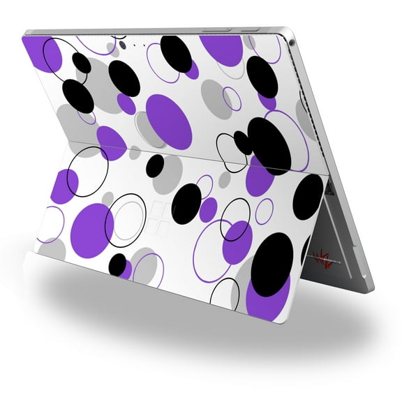 Decal Style Vinyl Skin for Microsoft Surface Pro 4 - Lots of Dots Purple on White - (SURFACE NOT INCLUDED)