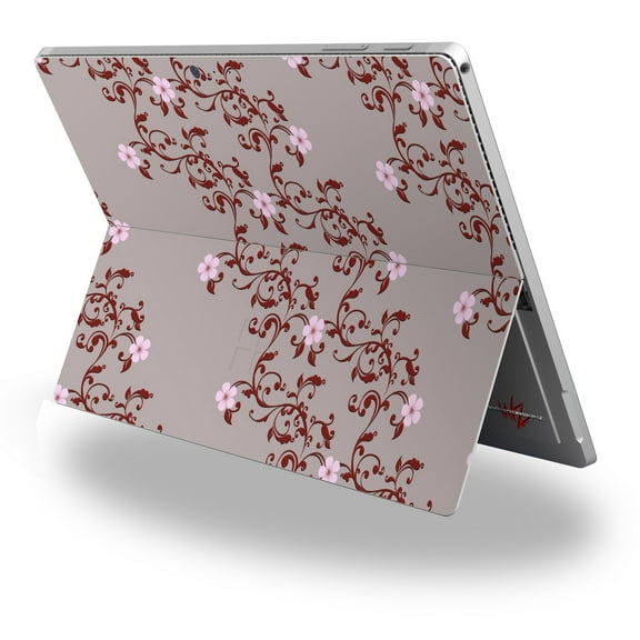 Decal Style Vinyl Skin for Microsoft Surface Pro 4 - Victorian Design Red - (SURFACE NOT INCLUDED)