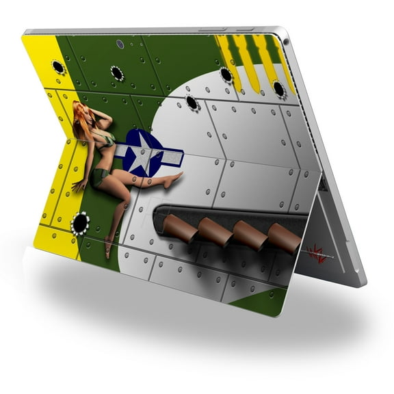 Decal Style Vinyl Skin for Microsoft Surface Pro 4 - WWII Bomber War Plane Pin Up Girl - (SURFACE NOT INCLUDED)