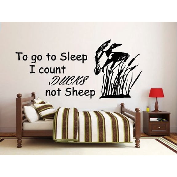 Decal ~ TO GO TO SLEEP I COUNT DUCKS NOT SHEEP #3~ WALL DECAL, HOME DECOR 15" X 32" LRG