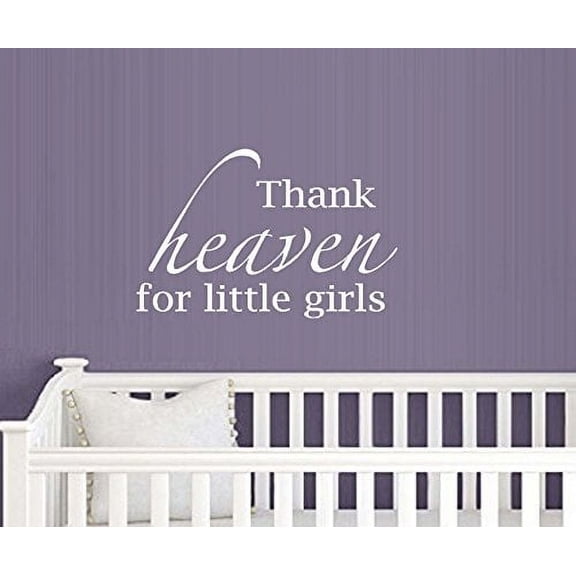 Decal ~ Thank Heaven for Little Girls/ Boys #1 (Choose Girl or Boy) Wall Decal~ 13" x 20" (Little Girl White)