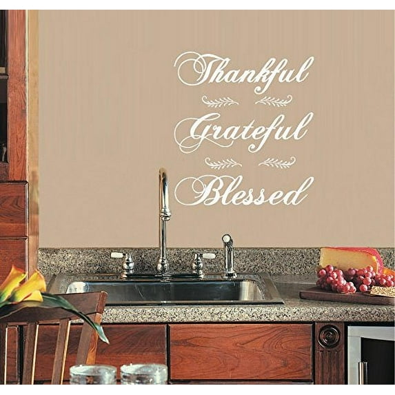 Decal ~ Thankful ~ Grateful ~ Blessed : Wall decal 20" x 24"