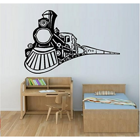 Decal ~ Train, Locomotive ~ detailed #4 ~ WALL DECAL, 20" x 30"
