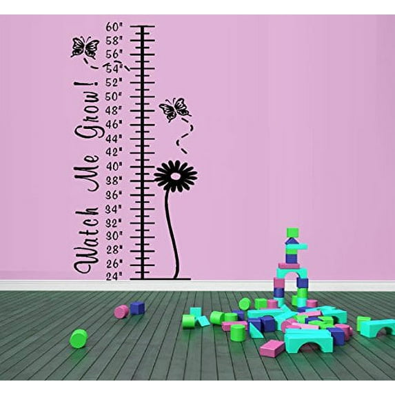 Decal ~ WATCH ME GROW: GROW CHART (GIRL) ~ WALL DECAL, 20" X 40"