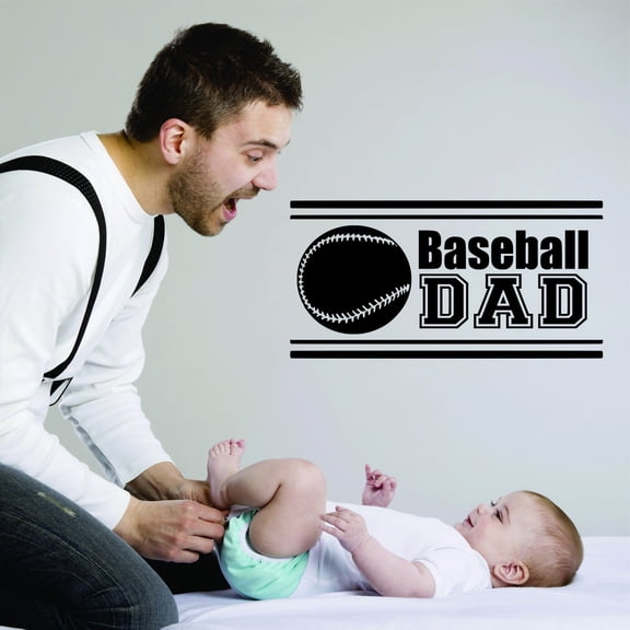 Decal Wall Sticker : Baseball Dad Sign Sports Quote Kids Boy Girl 12x18 Inches