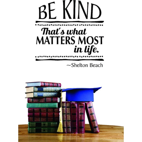Decal Wall Sticker : Be Kind. That's What Matters Most In Life Inspirational Shelton Beach Quote 16x24 Inches