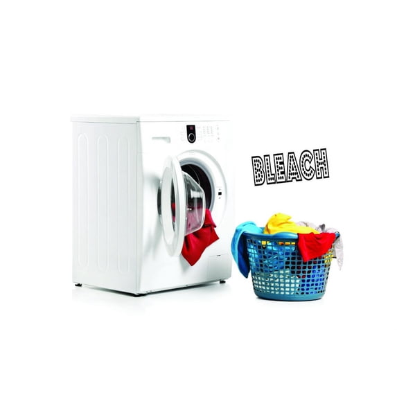 Decal - Wall Sticker : Bleach Laundry Room Quote Home Decor Picture Art 12x30 Inches