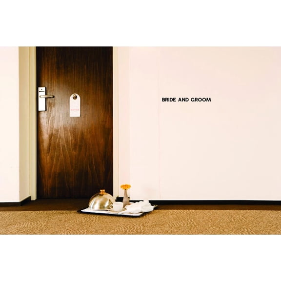 Decal Wall Sticker - Bride & Groom Love Life Wedding Quote Home Decor Picture Art 6x24 Inches