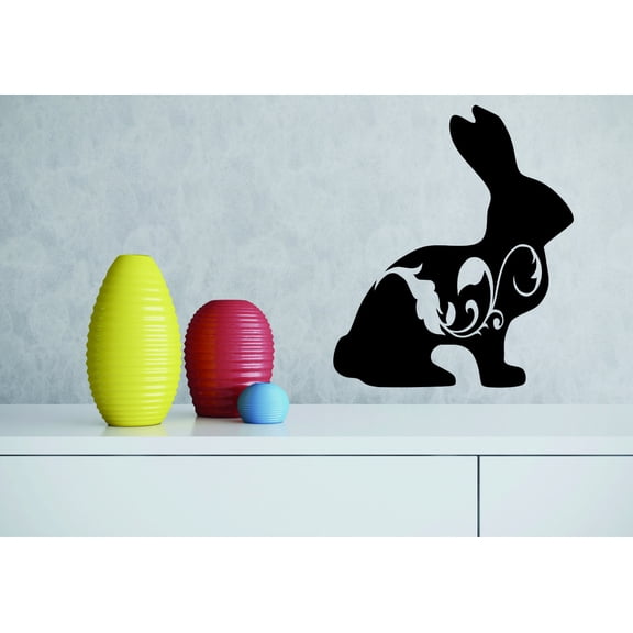 Decal Wall Sticker : Bunny Fancy Design 12x18 Inches