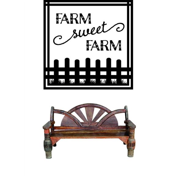 Decal Wall Sticker : Faith Family Farming Barn Country Life Quote 16x16 Inches