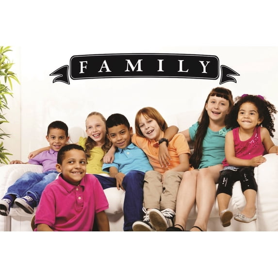 Decal Wall Sticker : Family Lettering Text Quote 12x30 Inches