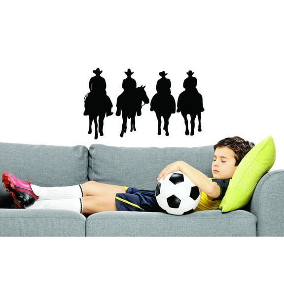 Decal - Peel & Stick Wall Sticker : Four Horses Home Decor Picture Art 10x20 Inches