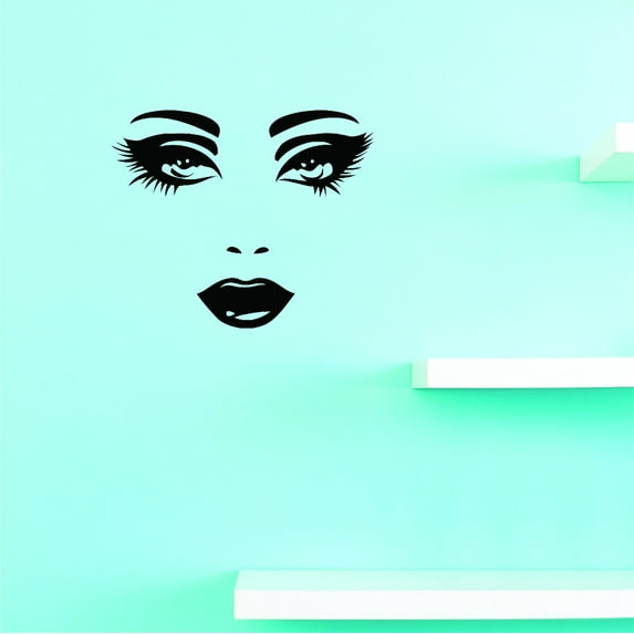 Decal Wall Sticker : Girl face Home Decor Picture Art 12x12 Inches