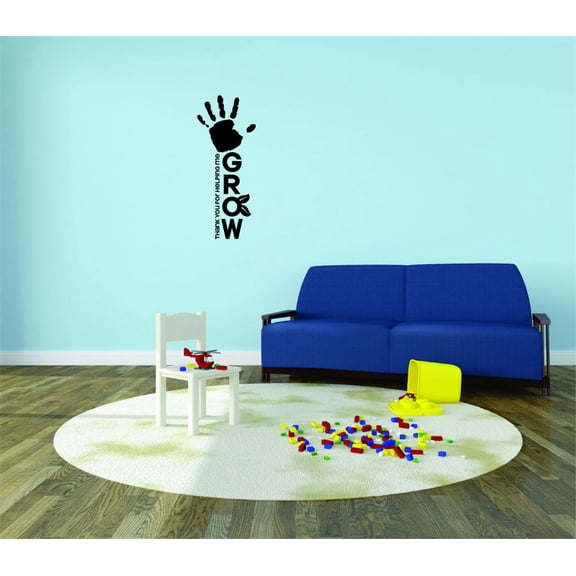 Decal Wall Sticker - Hand Thank You For Helping Me Grow Daycare Preschool School Kids Playroom Boy Girl Home Decor Picture Art 10x20 Inches