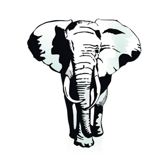 Decal Wall Sticker : Huge Elephant Animal School Preschool Daycare Mural 20x30 Inches