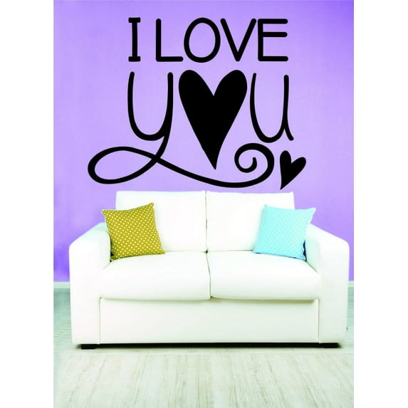 Decal Wall Sticker : I Love You Quote 12x18 Inches
