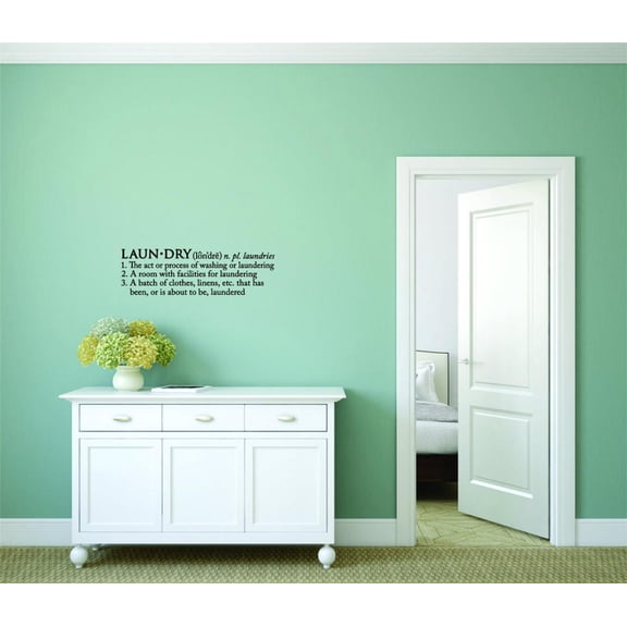 Decal Wall Sticker Laundry Definition Abatch Of Clothes That Has Been, Or Is About To Be Laundered Home Decor Picture Art 16 x 40 Inches