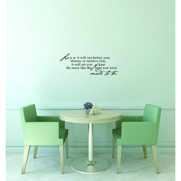 Decal Wall Sticker Love Be More Like The Man You Were Made To Be. Inspirational Quote Home Decor Picture Art 14 x 28 Inches