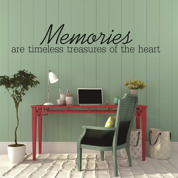 Decal Wall Sticker : Memories Are Timeless Treasures Of The Heart Life Quote 10x20 Inches