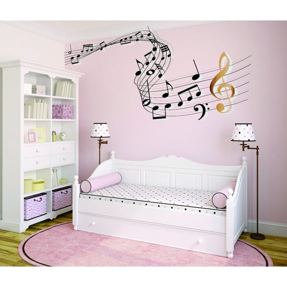 Decal Wall Sticker : Music Note Bedroom Living Room 16x24 Inches