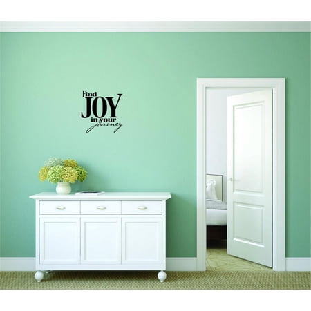 Decal Wall Sticker - ON NOW : Find Joy In Your Journey. Text Lettering Life Quote Bedroom Living Room Home Decor Picture Art Size :18 Inches x 18 Inches