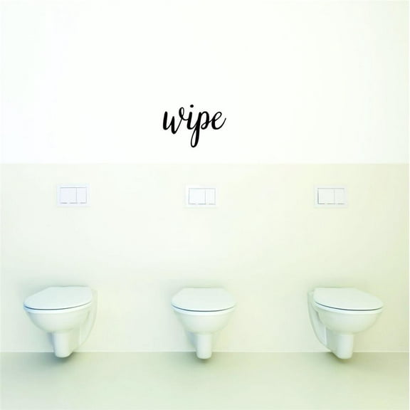 Decal Wall Sticker - ON NOW : Wipe Text Lettering Bathroom Quote Home Decor Picture Art Size :6 Inches x 24 Inches