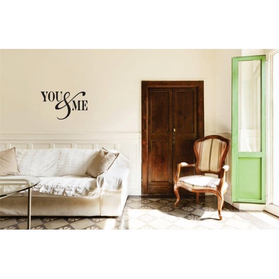 Decal Wall Sticker - ON NOW : You & Me Text Lettering Quote Bedroom Living Room Home Decor Picture Art Size :10 Inches x 20 Inches