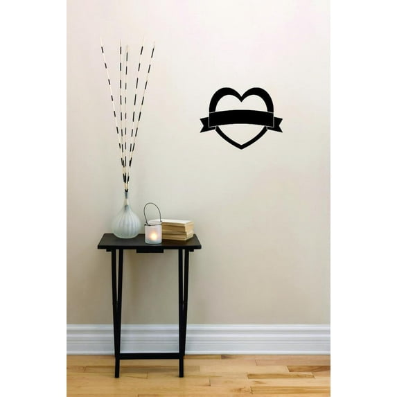 Decal - Wall Sticker : Ribbon Heart Home Decor Picture Art 16x16 Inches