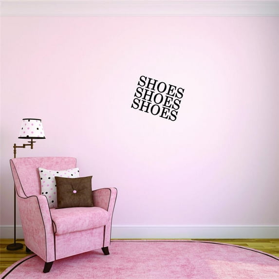 Decal Wall Sticker - Shoes Shoes Shoes Teen Girls Fashion Wardrobe Bedroom Closet Quote Home Decor Picture Art 16x16 Inches