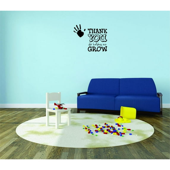 Decal Wall Sticker - Thank You For Helping Me Grow Daycare Preschool School Kids Playroom Boy Girl Home Decor Picture Art 10x20 Inches