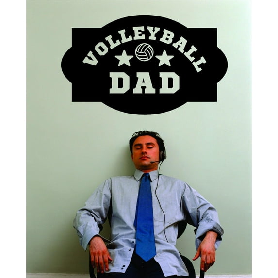 Decal Wall Sticker : Volleyball Dad Sign 10x20 Inches