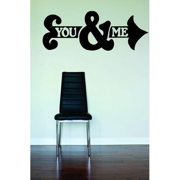 Decal Wall Sticker : You & Me Love Sign 20x30 Inches