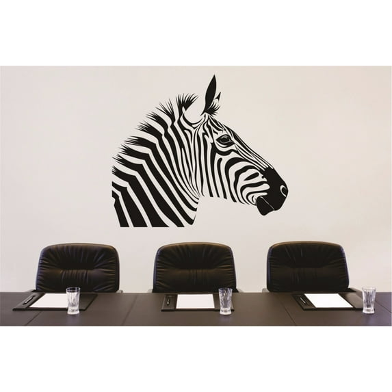 Decal Wall Sticker : Zebra Head Zoo Animal Print 20x30 Inches