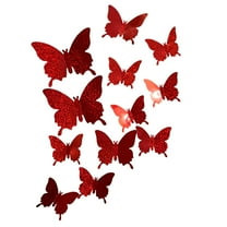 Decal Wall Stickers 12 Pieces Butterfly Decor For Bedroom And Home Purple