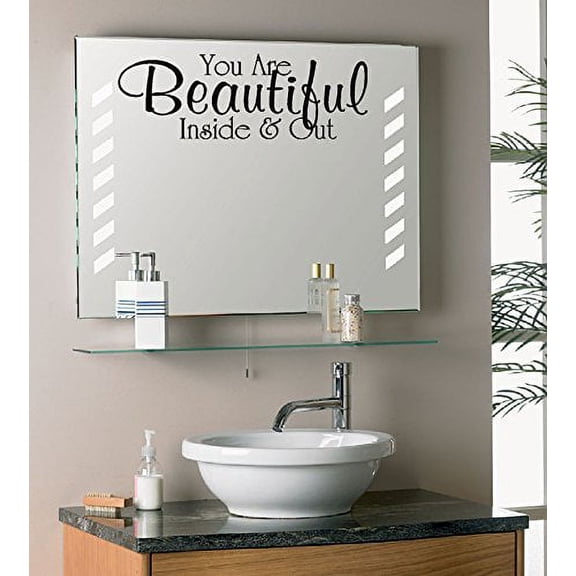 Decal ~ YOU ARE BEAUTIFUL INSIDE AND OUT ~ WALL DECAL, HOME DECOR 9" X 27"