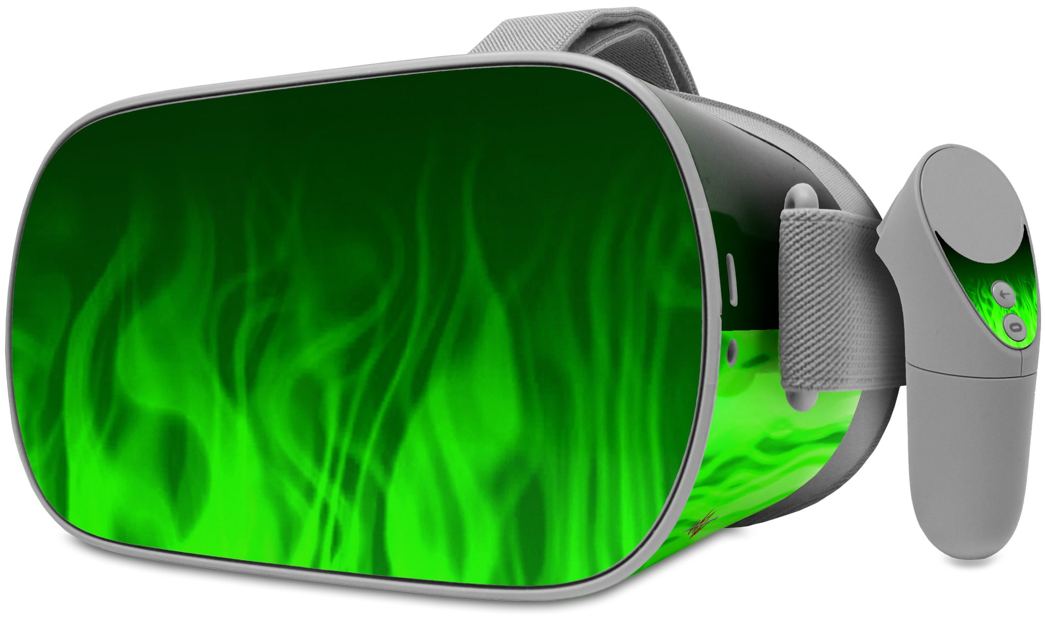WRAPTORSKINZ Decal style Skin Wrap compatible with Oculus Go Headset - Fire Green (OCULUS NOT INCLUDED)