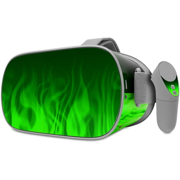 Decal style Skin Wrap compatible with Oculus Go Headset - Fire Green (OCULUS NOT INCLUDED)
