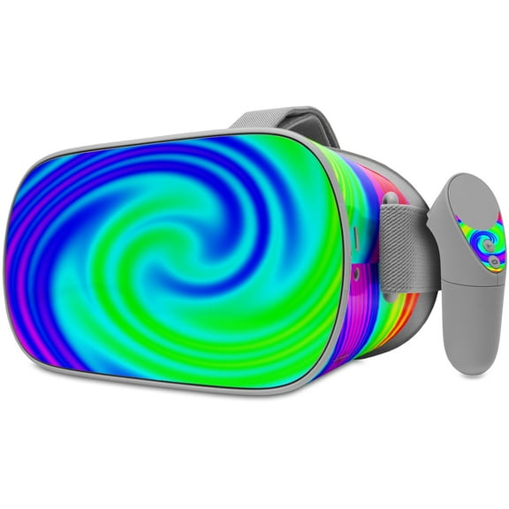 Decal style Skin Wrap compatible with Oculus Go Headset - Rainbow Swirl (OCULUS NOT INCLUDED)