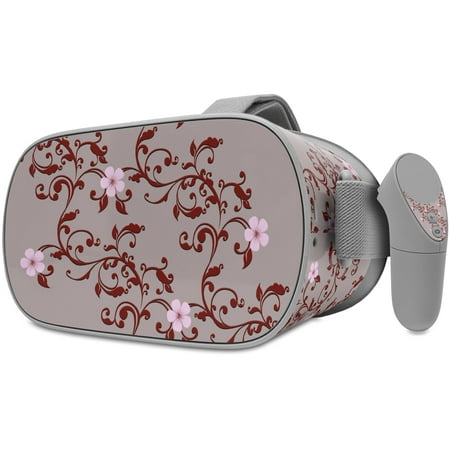 Decal style Skin Wrap compatible with Oculus Go Headset - Victorian Design Red (OCULUS NOT INCLUDED)