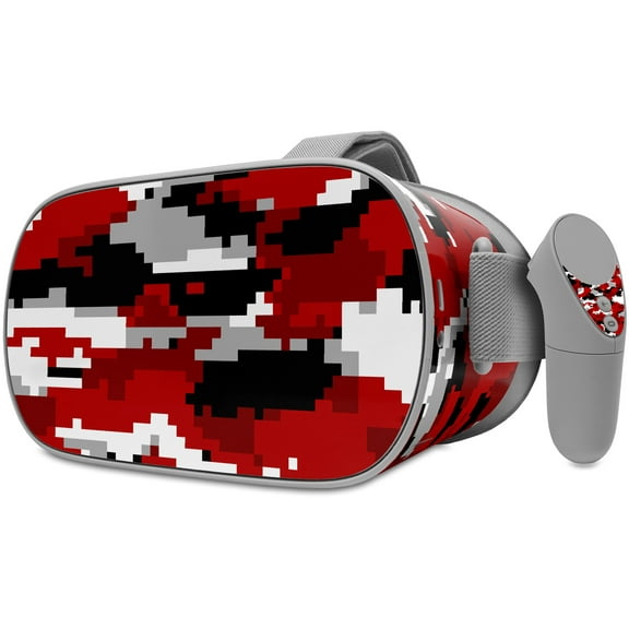 Decal style Skin Wrap compatible with Oculus Go Headset - WraptorCamo Digital Camo Red (OCULUS NOT INCLUDED)