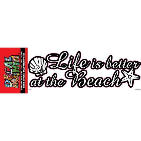 DecalMania Decal 8-Inch Life Is Better At The Beach DM080088 Vinyl Bumper Sticker Truck Decals Car Sticker