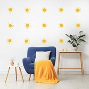 Decalcomania Bohemian Sun Wall Decals - Set of 20 Sunshine Wall Stickers for Nursery Bedroom Kitchen Classroom Decor Removable Peel and Stick Indoor Boho Wall D cor